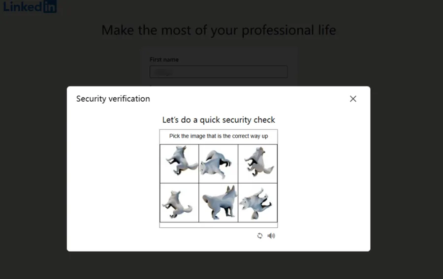 LinkedIn 注册流程中的人机安全校验拼图