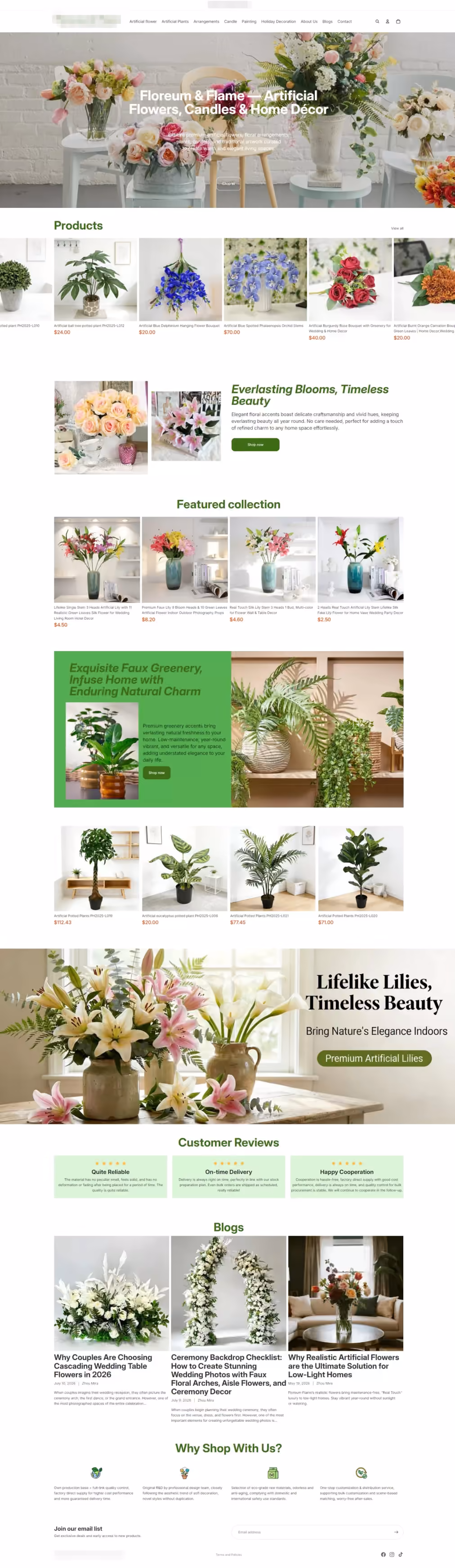 仿真花卉与园艺用品行业｜独立站 + Facebook/Ins/TikTok 运营：12个月，月度流量提升200%，曝光量提升1000万