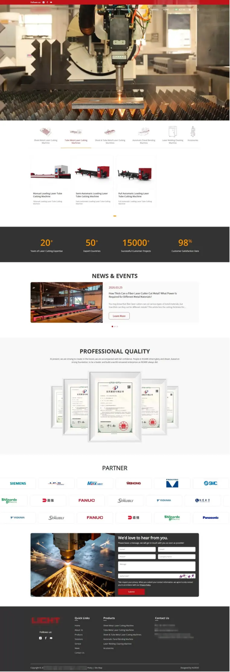 激光切割设备行业｜独立站 + Google SEO + YouTube 运营：6个月，10 个核心词进首页，视频月均带来询盘 10+