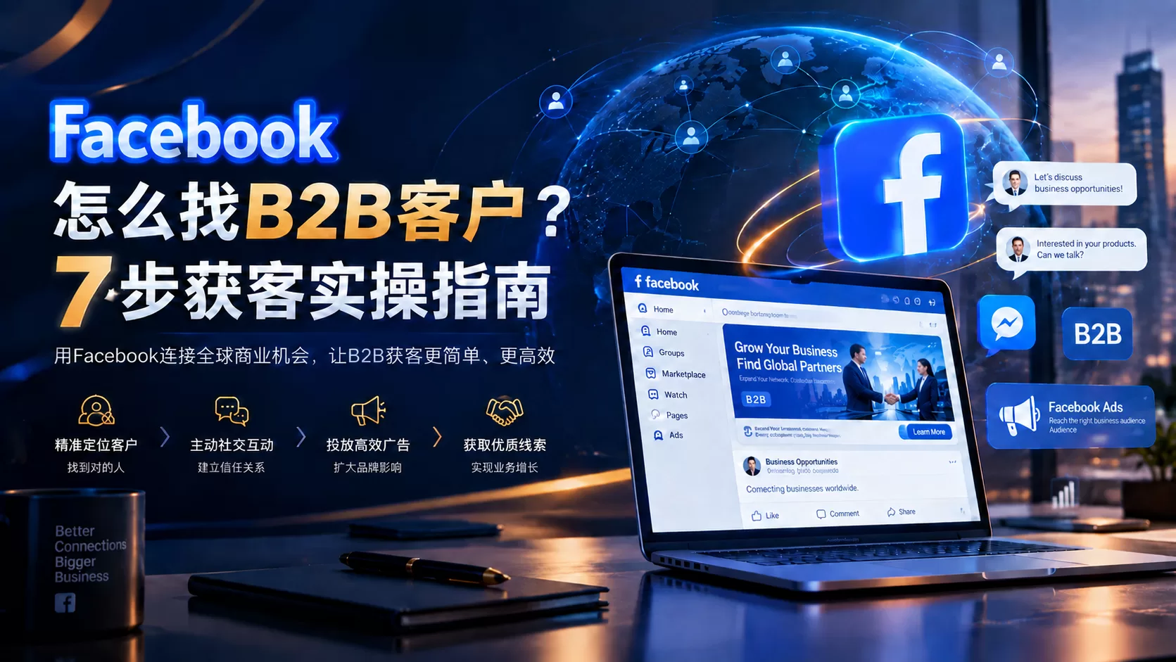 Facebook B2B获客banner大写F版 Facebook B2B获客banner大写F版